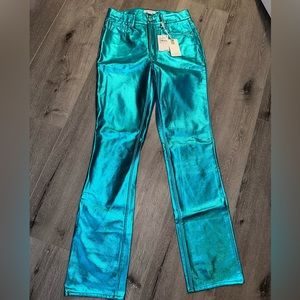 Good American Metallic Pants NWT